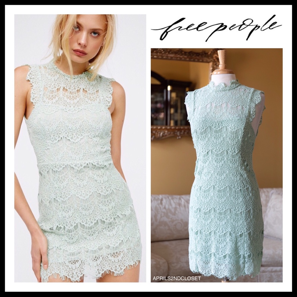 FREE PEOPLE BOHO CROCHET LACE BOHO SLIP DRESS A3C - Picture 1 of 8